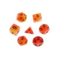 Набір кубиків для настільних ігор Games 7 Days Double Color Glow in the dark 7 Dice Set - Red-Orange (g7dglowdc03)