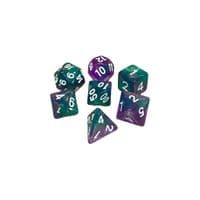 Набор кубиков для настольных игр Games 7 Days Double Glitter 7 Dice Set - Green-Pink (g7dglitdc11)