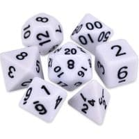 Набір кубиків для настільних ігор Games 7 Days Opaque 7 Dice Set - White (g7dopaq07)