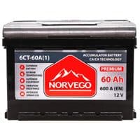 Акумулятор автомобільний NORVEGO ВЕСТА Premium 60A +лів (1) (600 пуск)