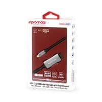 Кабель Promate HDMI-USB Type-C, v2.0, 1.8 м, сірий (hdlink-60h.grey)