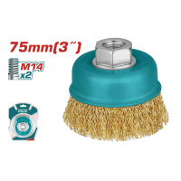 Акс.інстр TOTAL TAC31031 Щітка чашкова дротяна,75мм, для КШМ, М14.