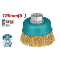 Акс.інстр TOTAL TAC31051 Щітка чашкова дротяна,125мм, для КШМ, М14.