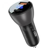 Автозарядка 2xUSB 63W (USB-C + USB-A) B6 с цифровым дисплеем Acefast