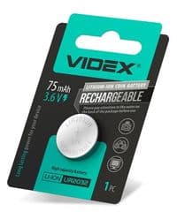 Аккумулятор LIR2032, литиевый, Videx, 1 шт, 3.6V, Blister