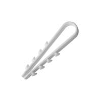 Зажим елка 10 mm для круглый каб (100 шт) НЕЙЛОН, белые