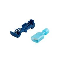 Клемы T-образные обжимные быстрого монтажа, T2+MDFN2-250, 105 C, 15A / 600V, Blue