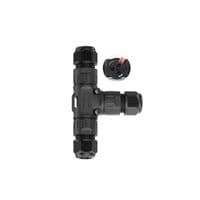 Кабельный T-разветвитель EW-P20T-3P, под кабель 5-9 мм, 16A, 450V, Black