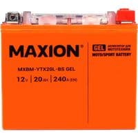 Автомобильный аккумулятор MOTO MAXION 24MXBM-YTX20L-BS GEL (12V, 20Ah, 240A, -/+), (4шт./ящ), (помаранч/черв)