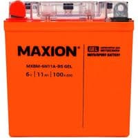 Автомобильный аккумулятор MOTO MAXION 24MXBM-6N11A-BS GEL (6V, 11Ah, 100A, +/-), (10шт./ящ), (помаранч/черв)