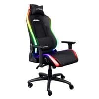 Крісло Trust GXT719 Ruya, ПУ кожа, Foldable Armrests, RGB, чорний