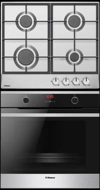 Комплект Hansa (духовка електрична + поверхня газова), чорний+нерж
