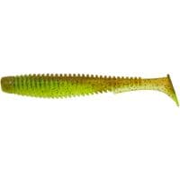 Силикон рыболовный FishUP U-Shad 4" 204 - Green Pumpkin/Chartreuse (8шт/уп) (1864.11.21)