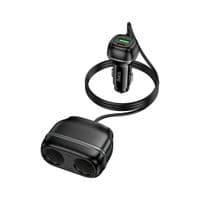 Автомобильное зарядное устройство  HOCO Z59 Rank 48W dual port PD30W+QC3.0 dual cigarette lighter slot car charger Black
