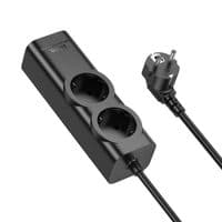 Сетевой удлинитель HOCO NS10 Wisdom 2-position (PD67W/3C1A) desktop socket (EU/GER) Black
