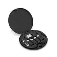 Кабель Data Cable Set, Type-C-Type-C+ переходники (USB+Lighting+Micro), 60W, Black, длина 0.2м, Case