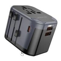 Зарядний пристрій BOROFONE BAC13 Leader 3-port PD20W(1C2A) Universal conversion charger Black