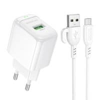 Зарядний пристрій BOROFONE BAS42A Potential single-port QC3.0 charger set(Micro)(EU) White