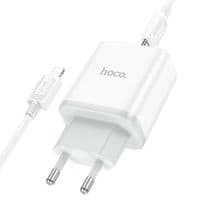 Сетевое зарядное устройство HOCO C104A Stage single port PD20W charger set (C to iP)(EU) White