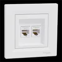 Розетка компьютерная двойная белая Schneider Electric Asfora EPH4400121 RJ45 5e