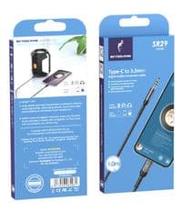 Аудио-кабель SkyDolphin SR29 3.5 мм - USB Type-C (M/M), 1 м, Black (SDAUX-000076)