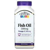 Жирные кислоты 21st Century Рыбий жир, 1200 мг, Омега-3, 360 мг, Fish Oil Omega 3, 90 (CEN-27026)