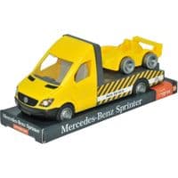 Спецтехника Tigres Mercedes-Benz Sprinter эвакуатор (желтый) на планшетке (39711)