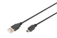 Кабель DIGITUS USB-A > USB-mini B синхронізації, 3.0 m, чорний