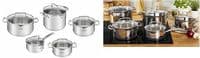 Набір посуду Tefal Duetto Plus, 10предметів, нержавіюча сталь, скло