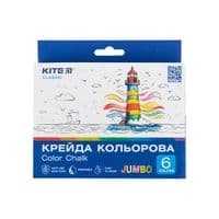 Крейда Kite кольорова Jumbo Classic, 6 кольорів (K-073)