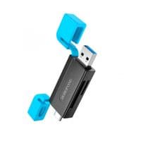 Картридер BOROFONE DH9 Wisdom 2-in-1 USB/Type-C 3.0 card reader Black Blue