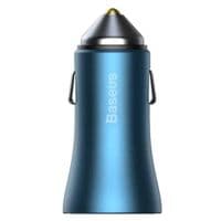 Автомобільний зарядний пристрій Baseus Golden Contactor Dual Fast Charger Car Charger C+C 40W Blue