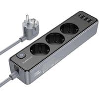 Сетевой удлинитель BOROFONE BAC8 Power 3-position socket(1C3A)(EU/GER)(L=3M) Black