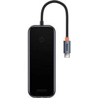 USB-Hub Baseus AcmeJoy 5-Port Type-C HUB Adapter（Type-C to USB3.0*2+USB2.0*1+Type-C PD&Data *1+RJ45*1）Dark Gray