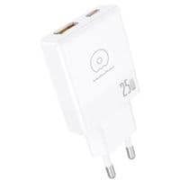 Зарядний пристрій WUW-C217 PD 25W USB A + Type-C white