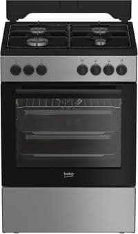Плита Beko комбинированная, 66л, 60x60см, конвекция, серебристый