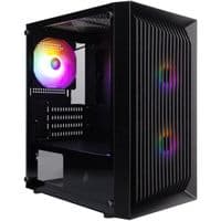 Корпус 1stPlayer BS-2-BK-3F1, Black, без БП, Mini Tower, Micro ATX/Mini ITX, 1xUSB 3.0/2xUSB 2.0, макс. CPU - 155 мм/VGA - 285 мм, 3x120 мм RGB, боковая панель из закаленного стекла
