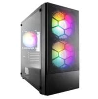 Корпус 1stPlayer X4-M-BK-2F1P-1F1, Black, без БП, Mini Tower, Micro ATX/Mini ITX, 1xUSB 3.0/2xUSB 2.0, макс. CPU - 160 мм/VGA - 330 мм, 3x120 мм RGB, боковая панель из закаленного стекла