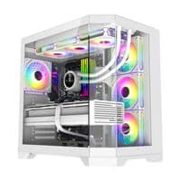 Корпус компьютерный Midi ATX без блока питания X, M-ATX, ITX, Tempered Glass, Metal cover, USB2.0x1, HYPE-A White