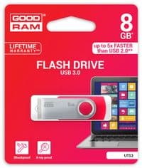 Флеш-накопитель USB3.0  8GB GOODRAM UTS3 (Twister) Red (UTS3-0080R0R11)
