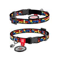 Нашийник для тварин WAUDOG Nylon з QR паспортом "Блоки" пластиковий фастекс XS 20-30 см (279-4056)