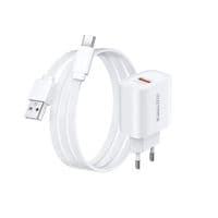 Мережевий зарядний пристрій Remax Kiddy Series 18W White (1USB 2.1 А) + кабель USB Type-C