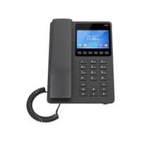 Grandstream GHP631W, компактний готельний IP-телефон, 2 облікові записи SIP, 2 лінії, 1x Ethernet 10/100 PoE, Wi-Fi, кольоровий РК-дисплей 480x320 (3,5 дюйма), блок живлення 12 В/0,5 A, чорний