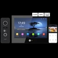 Комплект видеодомофона Neolight ALPHA Hybrid Black + PRIME FHD Black с уголком