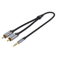 Кабель Vention 3.5мм - 2xRCA (M/M), 2 м, Black (BCNBH)