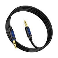 Аудіокабель BOROFONE BL20 True sound силіконовий аудіокабель AUX Black