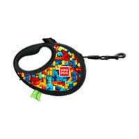 Повідок для собак WAUDOG R-leash з контейнером для пакетів "Блоки", світловідбивна стрічка, L (257-4056)
