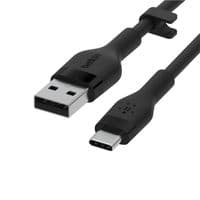 Кабель USB-A > USB-C зарядка/синхронизация Belkin 3м, 15Вт, Type-C, силиконовый с клипсой, черный