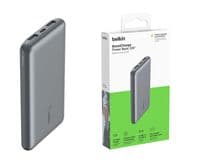 Аккумулятор портативный литий-ионный Power Bank Belkin 10000мА·ч, 15Вт, 2хUSB-A/USB-C, серый