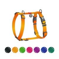 Шлея для собак WAUDOG Nylon Mono анатомічна H-подібна з QR паспортом, пластиковий фастекс, L помаранчева (54584)